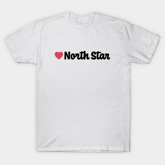 North Star Heart Script T-Shirt by modeoftravel